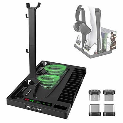  DBEPANK Stand and Cooling Station with Dual Controller Charging  Station for PS5 Vertical Stand with Headset Holder for PS5 Accessories for  Playstation 5 Console(Not Fit PS5 Slim Versions) : Video Games