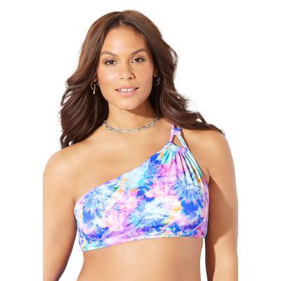 Plus Size Women's Faux Flyaway Crochet Underwire Tankini Top by