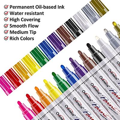 SUPKIZ Paint Marker Pens, 24 Colors Fine Point Oil-Based Waterproof Fancy  Markers, Quick Dry Permanent Push Pen for Engineer Fine Work, Mark Metal,  Tire, Rock, Wood, Fabric, Canvas, Glass, DIY Craft 