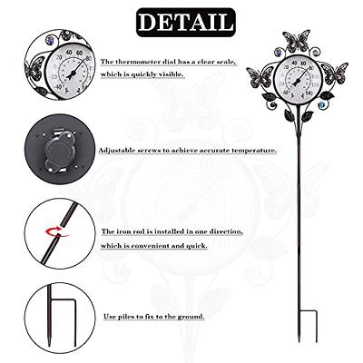 Outdoor Thermometer-Thermometer for Outside Temperature - Metal Stake  Thermometer and Hygrometer Outdoor Garden Decor Butterfly and Leaf - Yahoo  Shopping