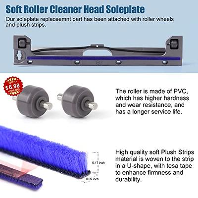Soft Roller Brush Bar + Roller Wheels + Axles Set Compatible with Dyson V6  V7 V8 V10 V11 Vacuum Cleaner Soft/Absolute Head Replacement Parts