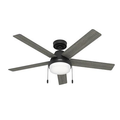 Hunter Stratford 52 in. LED Indoor Matte Black Ceiling Fan with Light Kit  50486 - The Home Depot