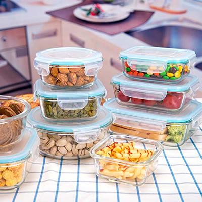 Vtopmart 8 Pack Glass Food Storage Containers with Lids, Glass Meal Prep  Contain