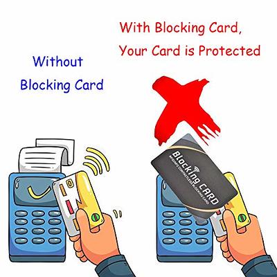 RFID Blocking Card, Fuss-Free Protection Entire Wallet & Purse Shield,  Contactless NFC Bank Debit Credit Card Protector Blocker (Gold) :  : Bags, Wallets and Luggage