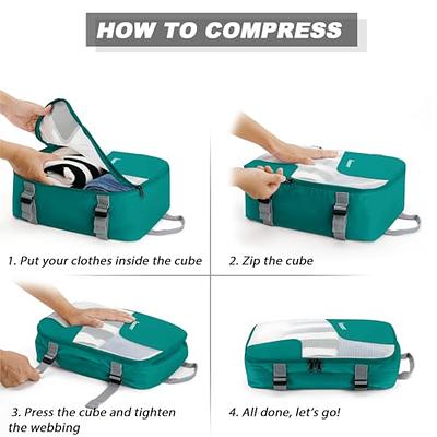 6 Set Compression Packing Cubes Compressed Storage Bags for Carry on  Suitcases Packaging Luggage Bags Organizers for Travel