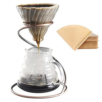 COFISUKI Pour Over Coffee Maker - 300ML Glass Carafe Coffee Server with  Glass Coffee Dripper/Filter, Drip Coffee Maker Set for Home or Office, 1-2