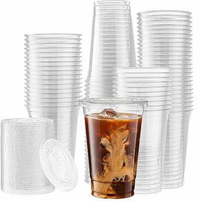 50 Pack] 20 oz Clear Plastic Cups with Flat Lids, Disposable Iced Coffee  Cups, BPA Free Premium Crystal Smoothie Cup for Party, Lemonade Stand, Cold  Drinks, Juice, Milkshake, Bubble Boba, Tea - Yahoo Shopping