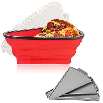 A Silicone Pizza Storage Container With Expandable Pizza Slice Container  And Foldable Pizza Box With 5 Trays, Safe For Fridge, Microwave And  Dishwasher