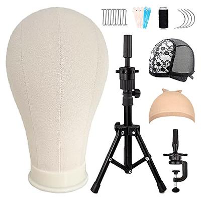 Wig Stand Tripod With Training Mannequin Head Canvas Block Head