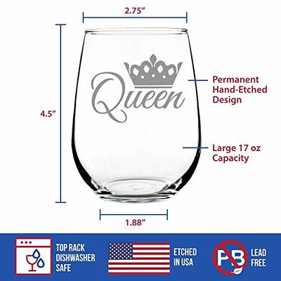 Queen – Cute Funny Stemless Wine Glass, Large Glasses, Etched Sayings, Gift  Box - Yahoo Shopping