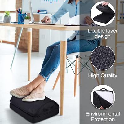 Adjustable Foot Rest - Under Desk Footrest with 2 Optional Covers for Desk, Foot