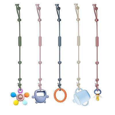 Toy Straps for Baby, 5pcs Adjustable Toy Holder for Stroller Accessories,  Silicone Baby Tether Pacifier Clip, No Throw Baby Travel Essential Leash  for