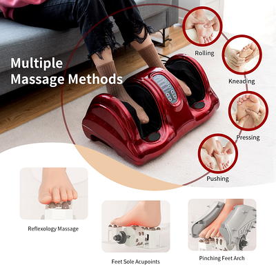 Costway Shiatsu Foot Massager Kneading and Rolling Leg Ankle w/Remote Gray  