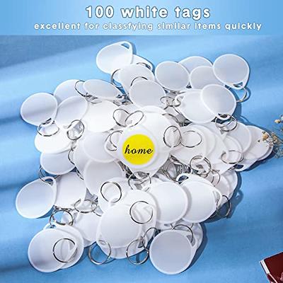 100 Pcs 1.5 Inch Plastic Key Tags Round Item Identifiers Tough Key Labels  White Key Ring Tags with Black Paint Marker Pen and Split Rings for  Identifying Different Items - Yahoo Shopping