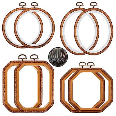 Premium Quality, Plastic Oval Embroidery Hoop with Imitated Wood Look Display Frame Look X-Small