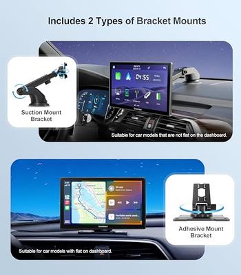 [2024] Carpuride W901 Pro Portable Apple Carplay & Android Auto with Car  Bluetooth Transmission, 9 inch Portable Car Stereo 1080P Touch Screen,  Mirror