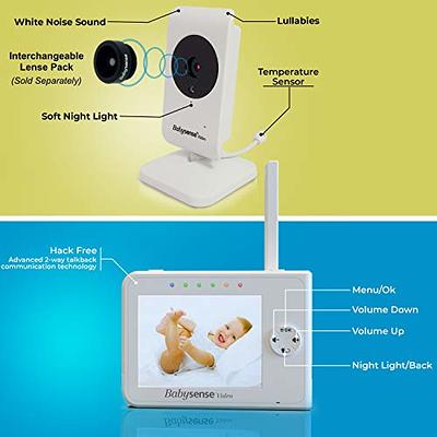 Babysense New Video Baby Monitor with Camera and Audio, Long Range, Room  Temperature, Infrared Night Vision, Two Way Talk Back, Lullabies and High