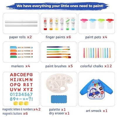 babevy Art Easel for Kids-LCD Writing Tablet, Adjustable Standing Easels w/Magnetic Whiteboard & Paper Roll, Dry Erase Easel with Drawing