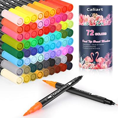 ZSCM Duo Tip Brush 60 /72Colors Art Markers Fine & Brush Tip Pen