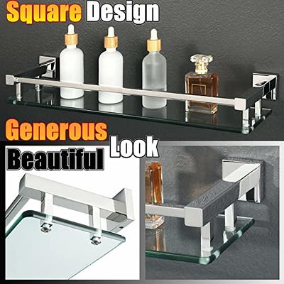 Luxury Bathroom Shelves Brass Shelves for bathroom Tempered Glass