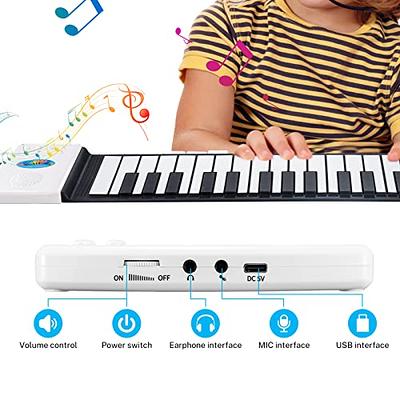  Roll up Piano,Portable 61-Keys Roll up Soft Silicone Flexible  Electronic Keyboard Piano，for Home, School,for Birthday Gift : Musical  Instruments