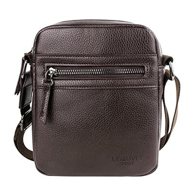 Lemuvlt Small Crossbody Bag for Men Shoulder Bag Mens Purse Satchel Leather Messenger Bag Gift Man