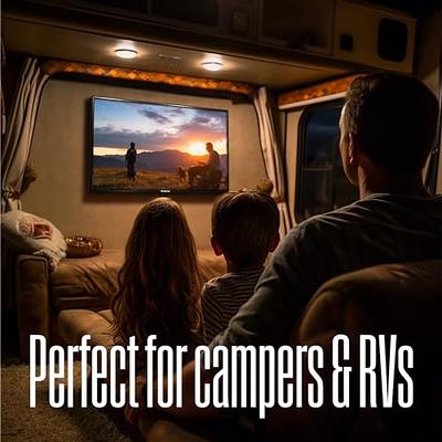 Pyle 24 Inch 1080p LED RV Television - Slim Flat Screen Monitor FHD Small  TV w/HDMI, RCA, Multimedia Disk/DVD Combo, 12/24 Volt Car Adapter, Wall