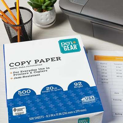 (6 pack) Pen+Gear Copy Paper, White, 8.5 x 11, 20 lb., 92 Bright, 750  Sheets