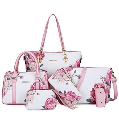 4Pcs Women Fashion Handbags Wallet Tote Bag Shoulder Bag Top Handle Satchel Purse  Set (White) - Walmart.com