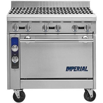 Cooking Performance Group S60-G36-N Natural Gas 4 Burner 60 Range with 36  Griddle and 2 Standard Ovens - 240,000 BTU