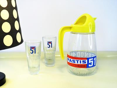 Vintage Pastis 51 Glass Advertising Bottle