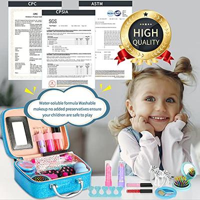 Toys for Girls,Kids-Makeup-Kit for-Girl-Toys for 3 4 5 6 7 8 9 10 11 12  Year Old Girls,Washable Princess-Dresses-for-Girls Pretend Makeup Set for