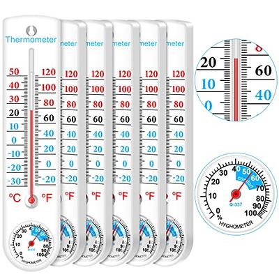 HOBYLUBY Large Outdoor Thermometer，Wall-Mounted Thermometer with Humidity,  Easy to Read Decorative Outside Thermometer for Patio, Garden, No Require