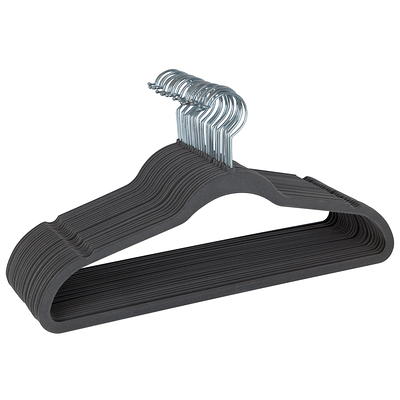 Simplify 24 Pack Extra Wide Velvet Coat Hangers in Black 