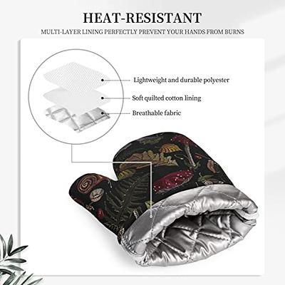 Alselo Silicone Oven Mitts Heat Resistant 550 Degree Extra Long Kitchen Gloves Pot Holders with Waterproof and Non-silp for Baking Cooking Barbecue