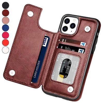 For iPhone 13 14 12 11 Pro Max XR 7 8 6 back Flip Leather Wallet Case