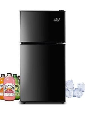 KRIB BLING 3.5 Cu.Ft Refrigerator 2 Door 7 Level Adjustable Thermostat  Control Top-Freezer Refrigerator Lock Fresh Energy Saving Black - Yahoo  Shopping