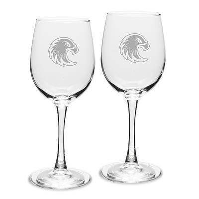 ULM Warhawks Two-Piece 19oz. Traditional Red Wine Glass Set