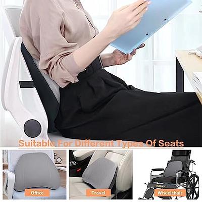 COMFIER Lumbar Support Pillow for Office Chair,Back Support Pillow for  Car,Recliner, Memory Foam Back Support Cushion for Back Pain Relief Improve