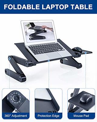 LORYERGO Adjustable Laptop Desk with Cushion, Mouse Pad & Cellphone Slot -  Laptop Stand for Bed & Couch, Riser for Home & Office