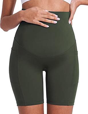 Enerful Women's Maternity Biker Shorts Over The Belly Buttery Soft Workout  Running Yoga Active Pants with Pockets 8 Dark Green XX-Large - Yahoo  Shopping