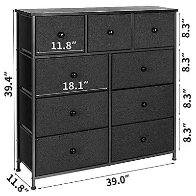 Yintatech 4 Drawers Dresser Shelf Organizer Bedroom Bedside Storage Tower Black Grey