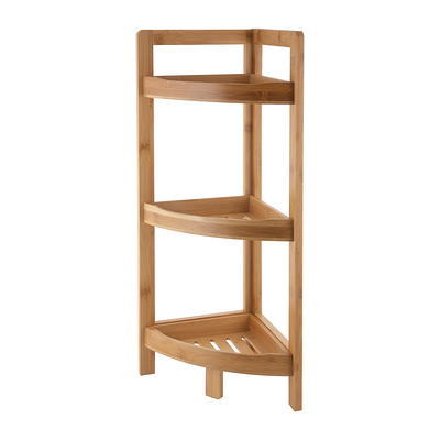 Organize It All Brown 4-Tier Wood Freestanding Bathroom Shelf (27.76-in x  41.14-in x 15-in)