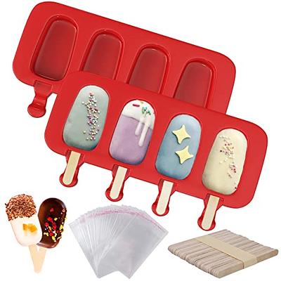 Ozera 2 Pack Popsicles Molds, Homemade Cake Pop Molds Cakesicle Molds  Silicone Popcical Molds, 4 Cavities Ice Pop Cream Molds Maker with 50  Wooden Sticks & 50 Popsicle Bags for DIY Popsicles - Yahoo Shopping