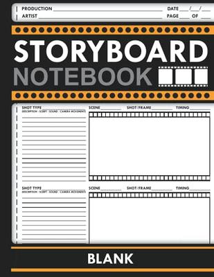 storyboard: notebook, sketchbook 8.5x11 with pages for storytelling  (Paperback)