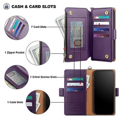 CaseMe iPhone 15 Pro Max Leather Wallet Case with RFID Blocking Card Slots  Black