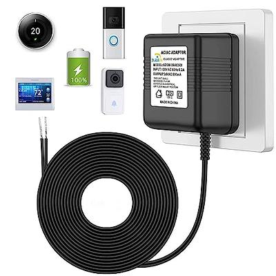 24 Volt Transformer C Wire Adapter for Most Thermostats with Doorbells,  7.9m Long Power Adapter, Compatible with Ring Honeywell Nest Hello Emerson  Ecobee Wyze Eufy Video Sensi Smart WiFi Supply Cord :