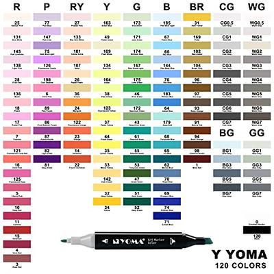 Y YOMA 60 Colors Alcohol Markers Dual Tip Markers Art Markers Set, Unique  Colors (1 Marker Case) Alcohol-based Ink, Fine & Chisel, White Penholder