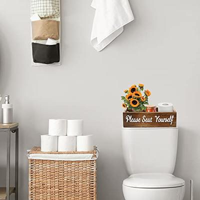 Dracelo Gray Bathroom Storage Organizer Tray Toilet Paper Storage