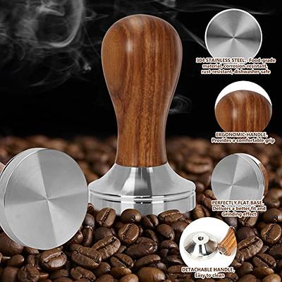 51mm Coffee Espresso Tamper – Choice of Hardwood Handles, Flat Stainless  Steel Base